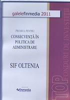 Premiul pentru consecventa <BR>in politica de administrare<BR> - Mai 2011